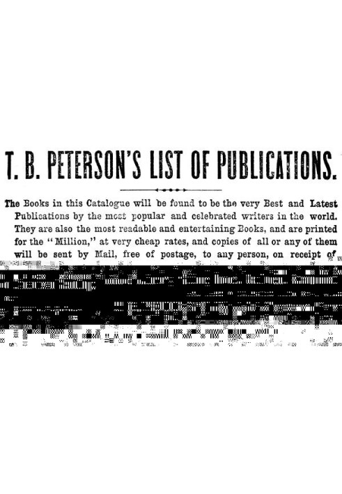 T. B. Peterson's List of Publications (1857)