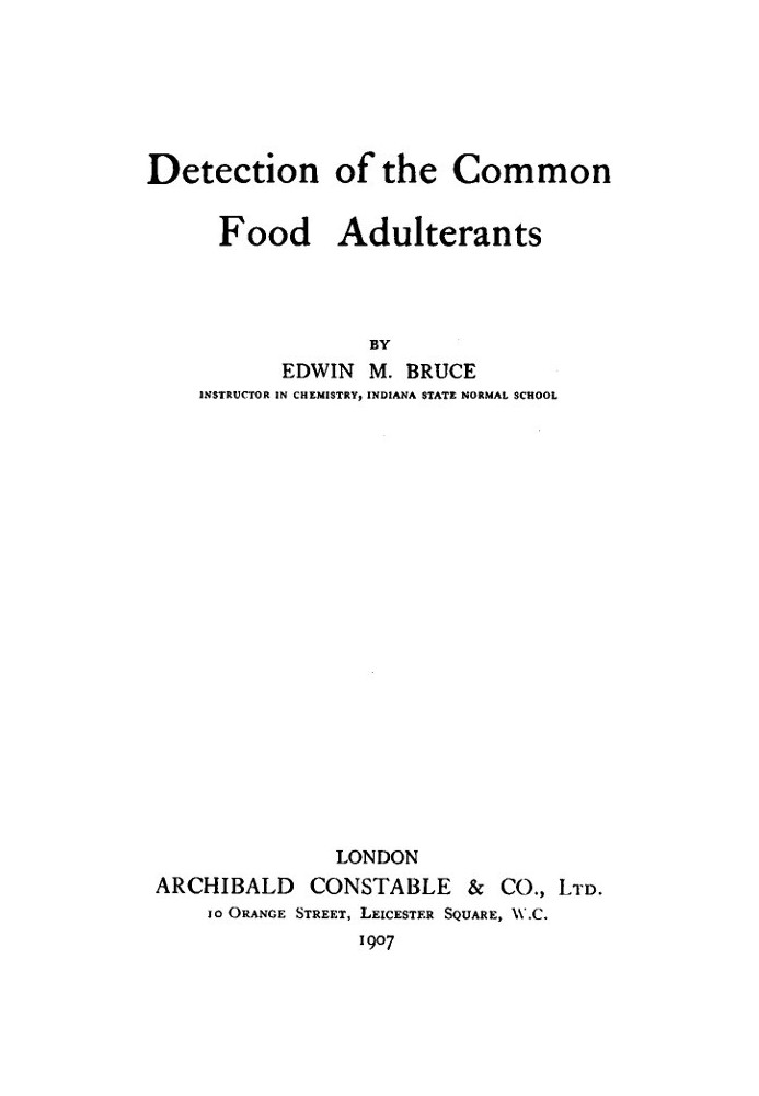 Detection of the Common Food Adulterants