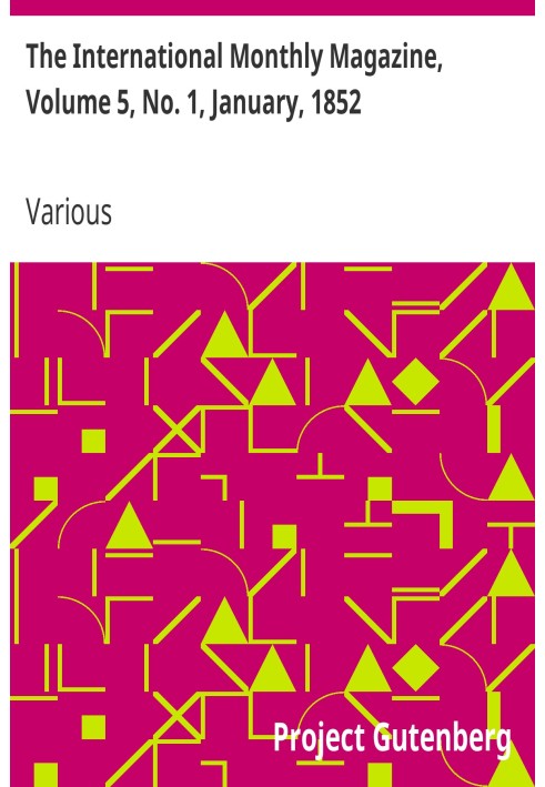Международный ежемесячный журнал, том 5, № 1, январь 1852 г.