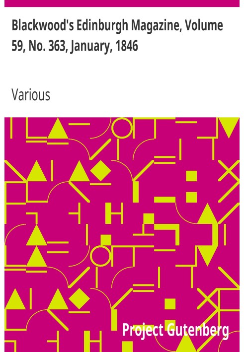 Blackwood's Edinburgh Magazine, том 59, № 363, січень 1846 р.