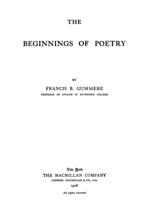 The Beginnings of Poetry