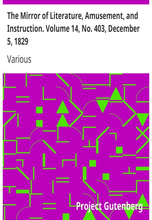 Зеркало литературы, развлечений и обучения. Том 14, № 403, 5 декабря 1829 г.