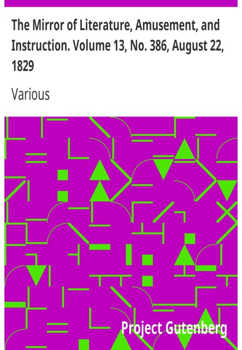 Зеркало литературы, развлечений и обучения. Том 13, № 386, 22 августа 1829 г.