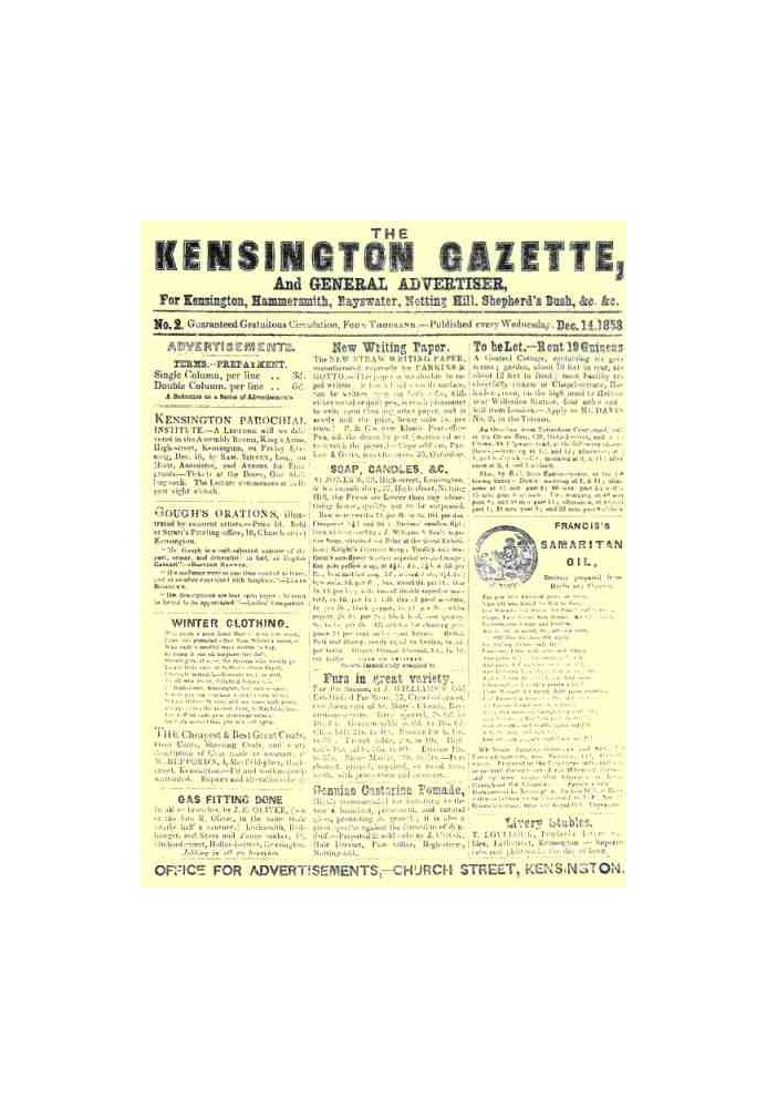 Кенсінгтонська газета, № 2, 14 грудня 1853 р