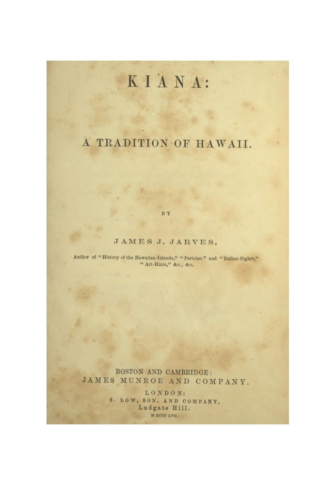 Kiana: a Tradition of Hawaii