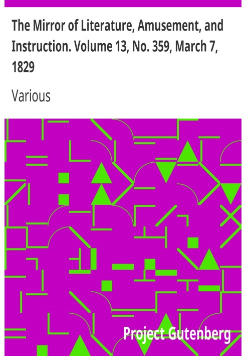 Зеркало литературы, развлечений и обучения. Том 13, № 359, 7 марта 1829 г.