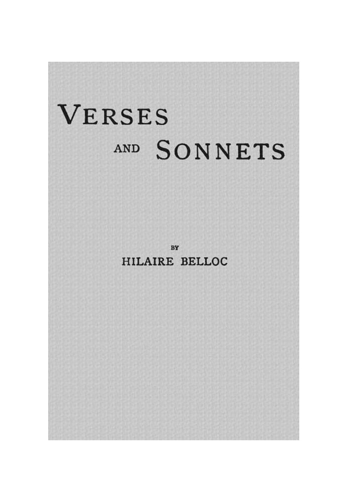 Verses and Sonnets