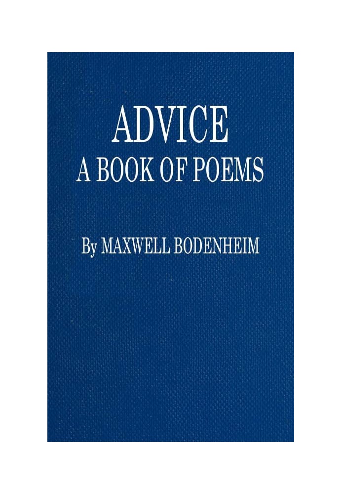 Advice: A Book of Poems