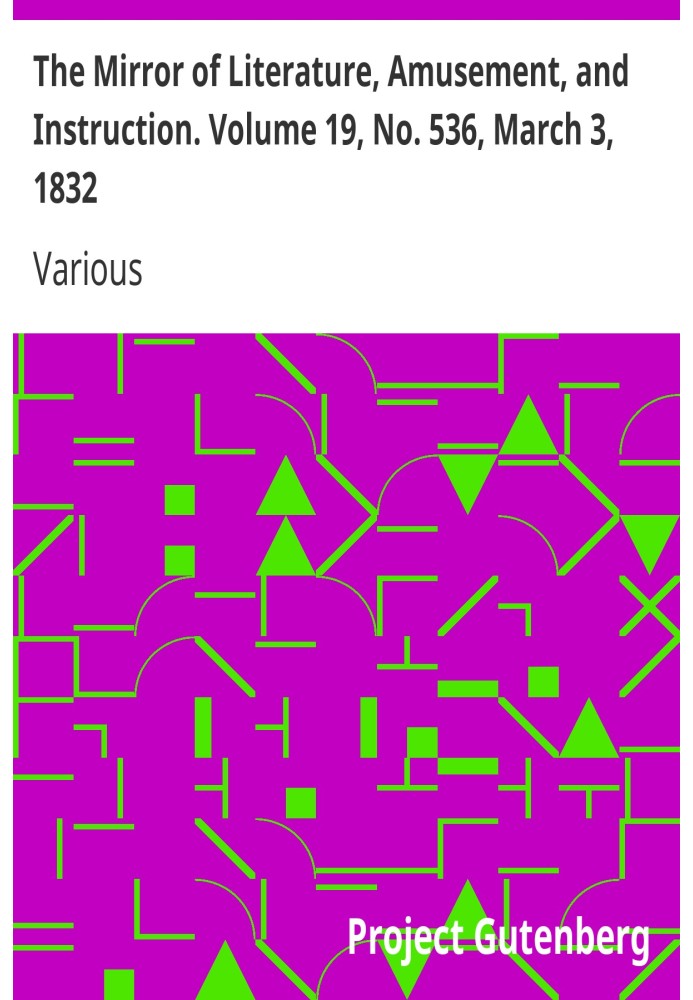 Зеркало литературы, развлечений и обучения. Том 19, № 536, 3 марта 1832 г.