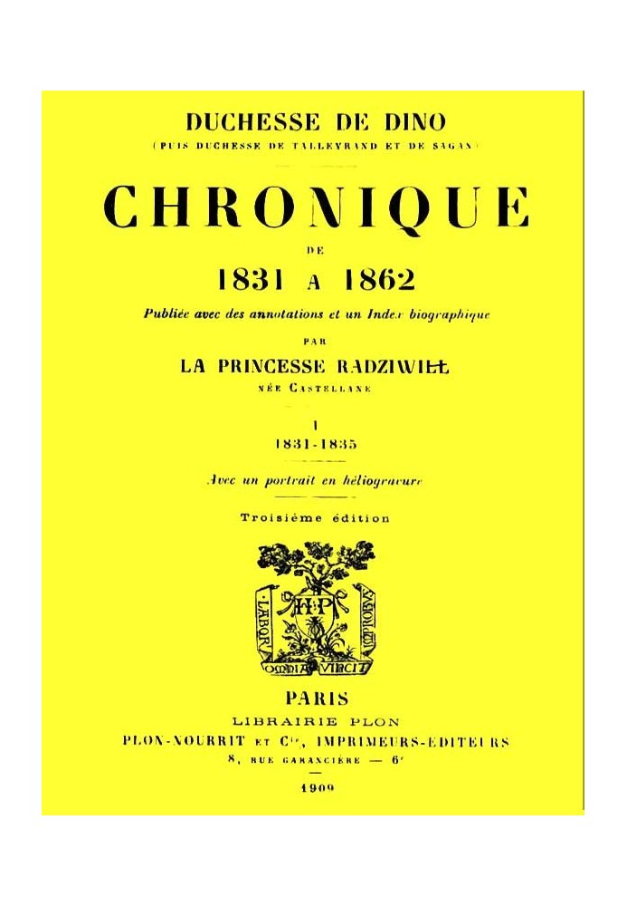 Chronicle from 1831 to 1862, Volume 1 (of 4)