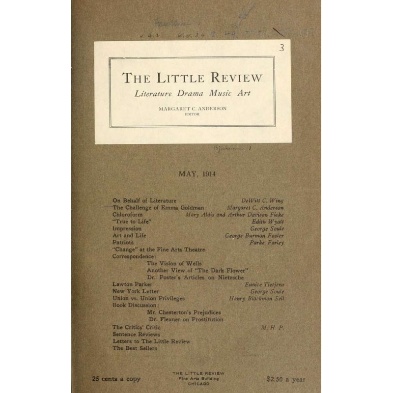 The Little Review, May 1914...
