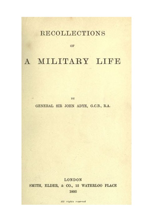 Recollections of a Military Life