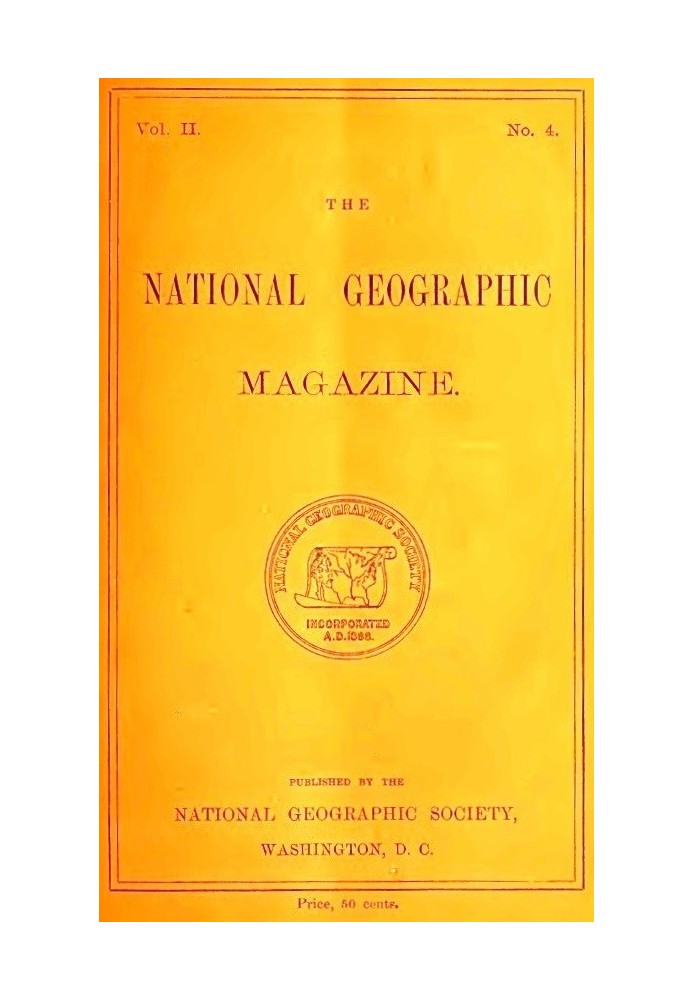 Журнал National Geographic, Vol. II., № 4, серпень 1890 р