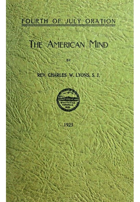 Oration: The American Mind