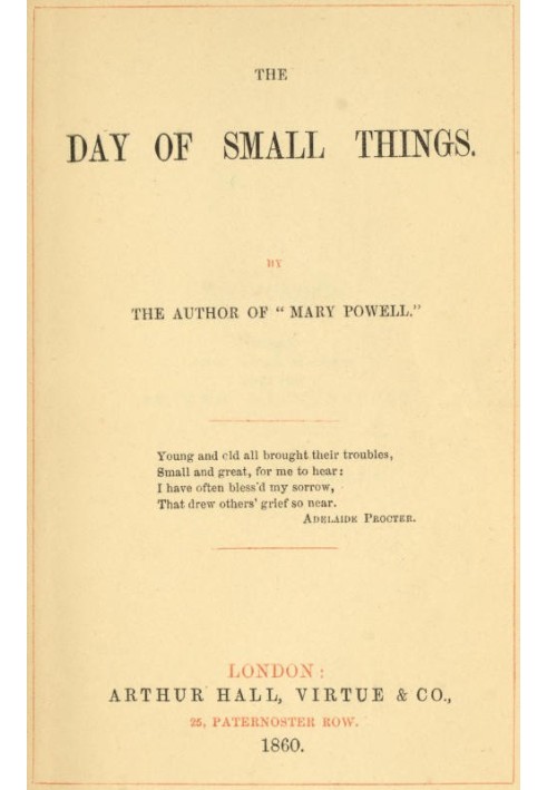 The Day of Small Things