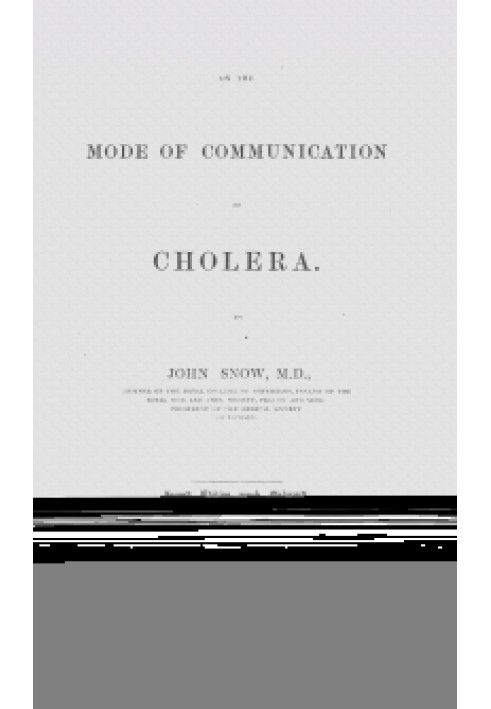 On the mode of communication of cholera