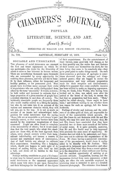 Chambers's Journal of Popular Literature, Science, and Art, No. 738, February 16, 1878