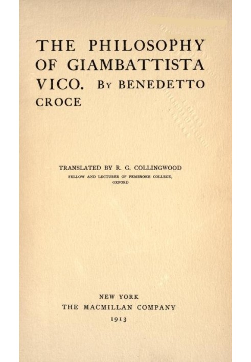 The Philosophy of Giambattista Vico