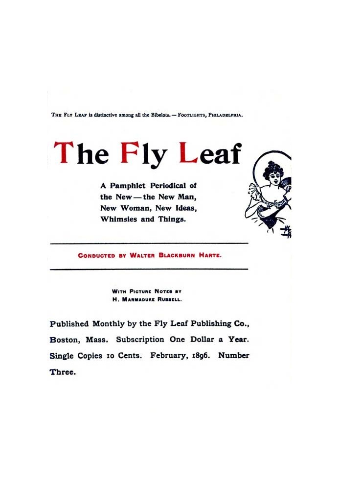 Летучий лист, № 3, Том. 1 февраля 1896 г. Периодическое издание брошюры о новом - новом мужчине, новой женщине, новых идеях, при