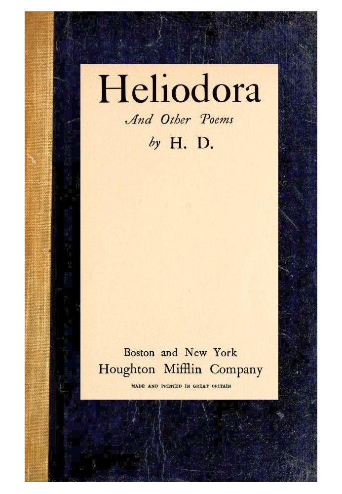 Heliodora, and Other Poems