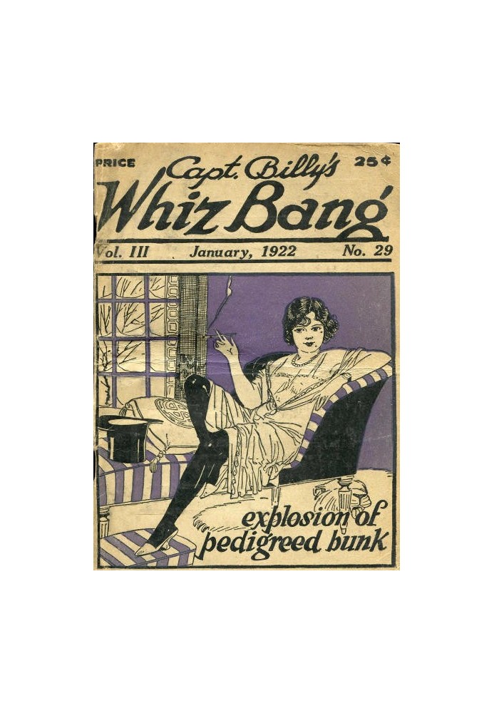 Captain Billy's Whiz Bang, Vol. 3, № 29, січень 1922 р. Американський журнал дотепності, гумору та філософії