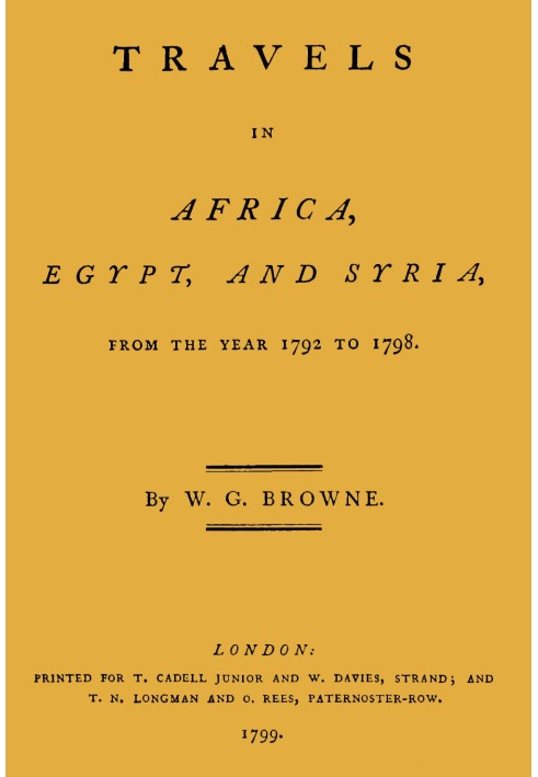 Travels in Africa, Egypt, and Syria, from the year 1792 to 1798