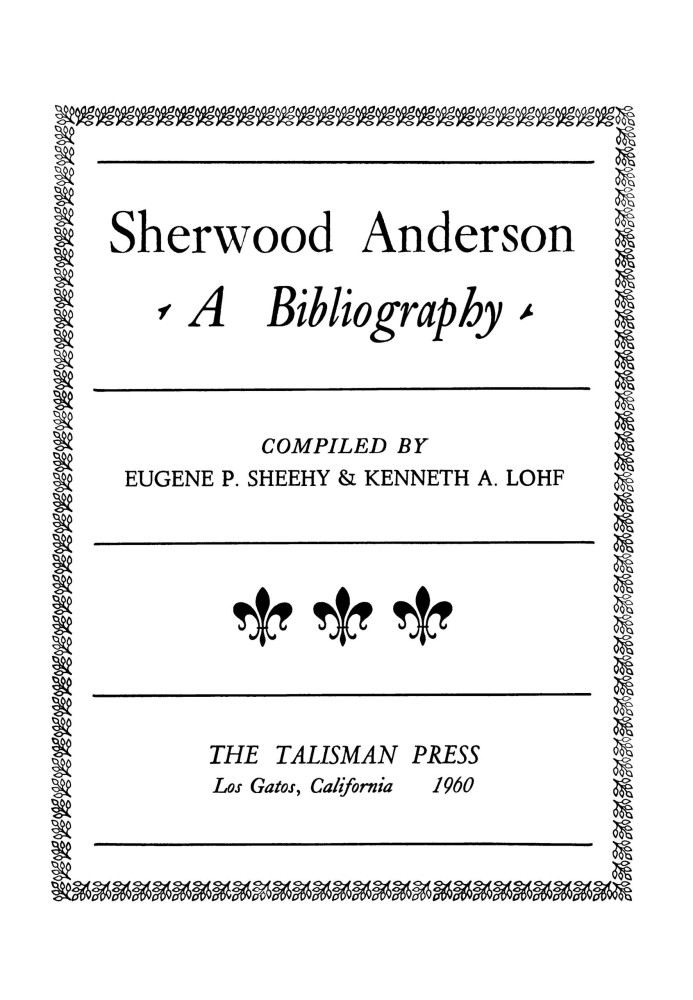 Sherwood Anderson : $b a bibliography