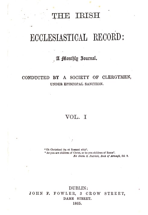 The Irish ecclesiastical record, Volume 1, September 1865