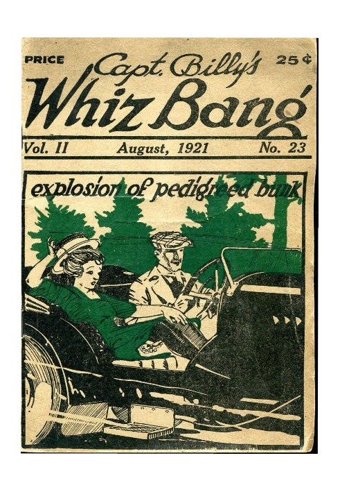 Captain Billy's Whiz Bang, Vol. 2, № 23, серпень, 1921 Американський журнал дотепності, гумору та філософії