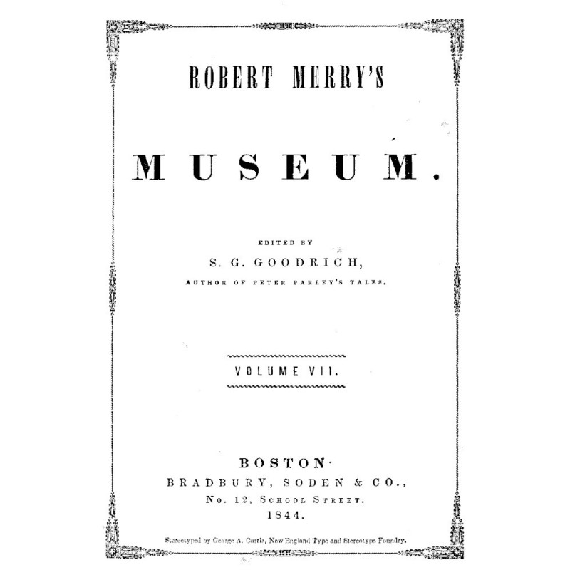Robert Merry's Museum, Vol....