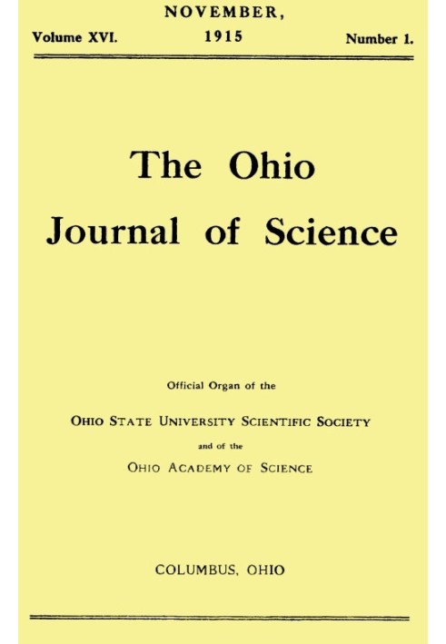 Науковий журнал Огайо, Том. XVI, № 1, листопад 1915 р