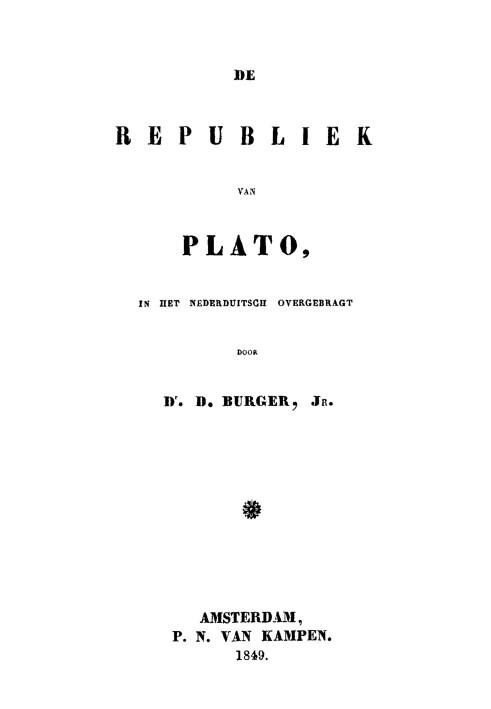 Plato's Republic : $b Translated into Low German