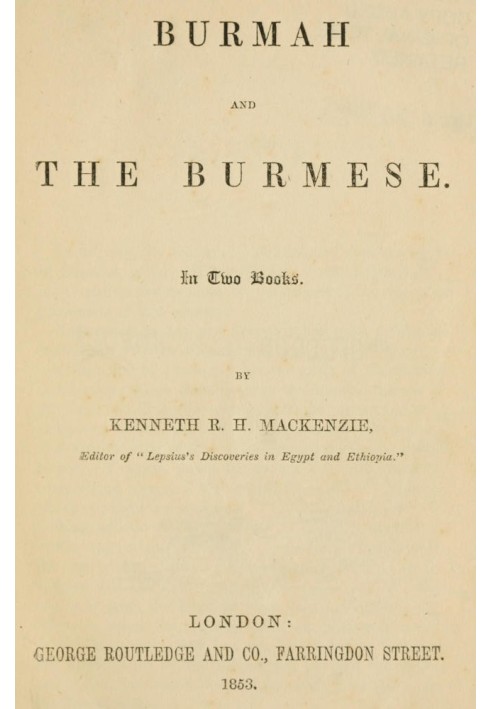 Burmah and the Burmese