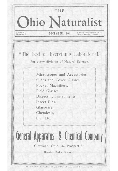 The Ohio Naturalist, vol. II, no. 2, December, 1901