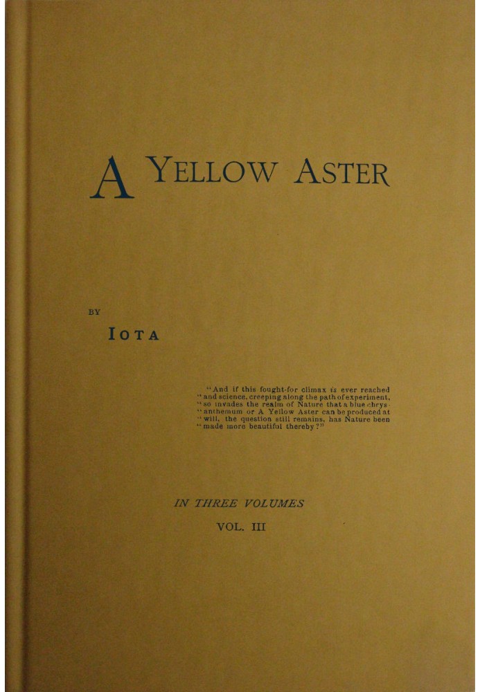 A Yellow Aster, Volume 3 (of 3)