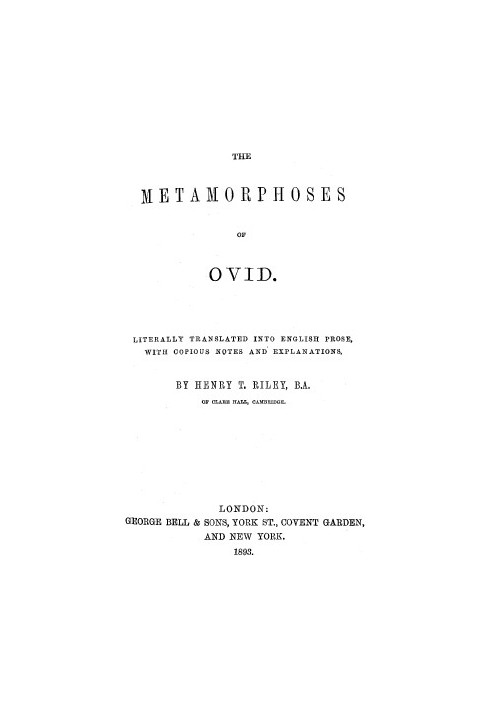 The Metamorphoses of Ovid, Books I-VII