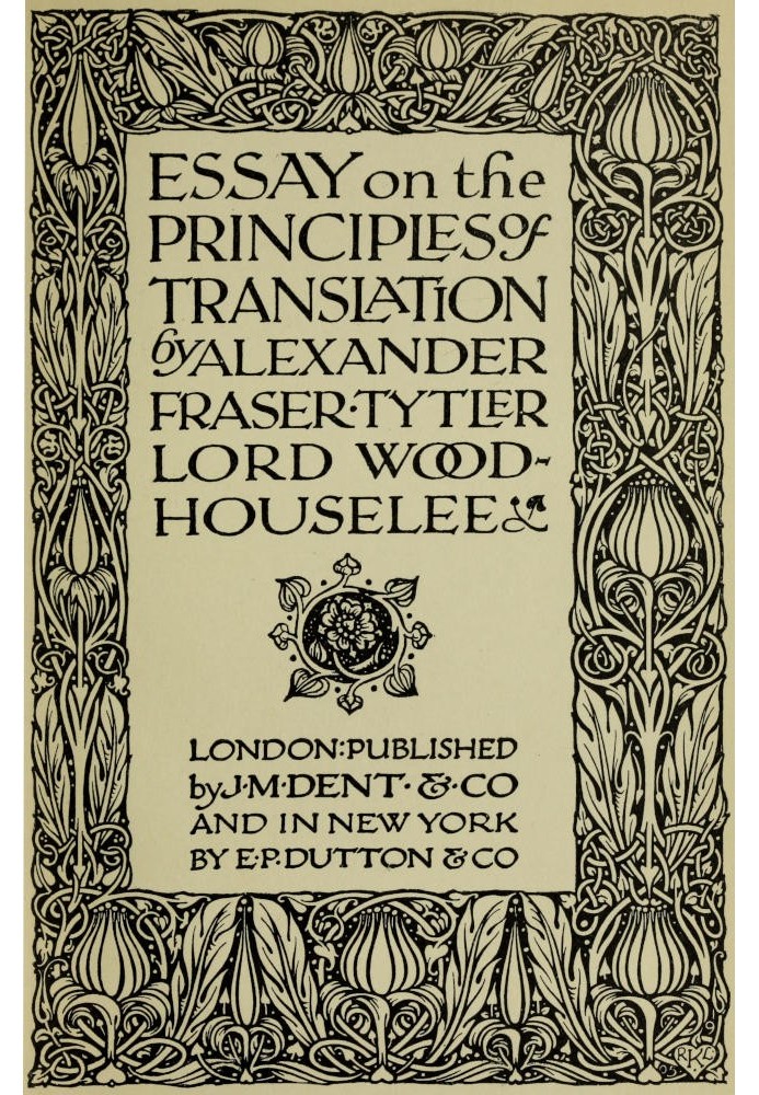 Essay on the Principles of Translation