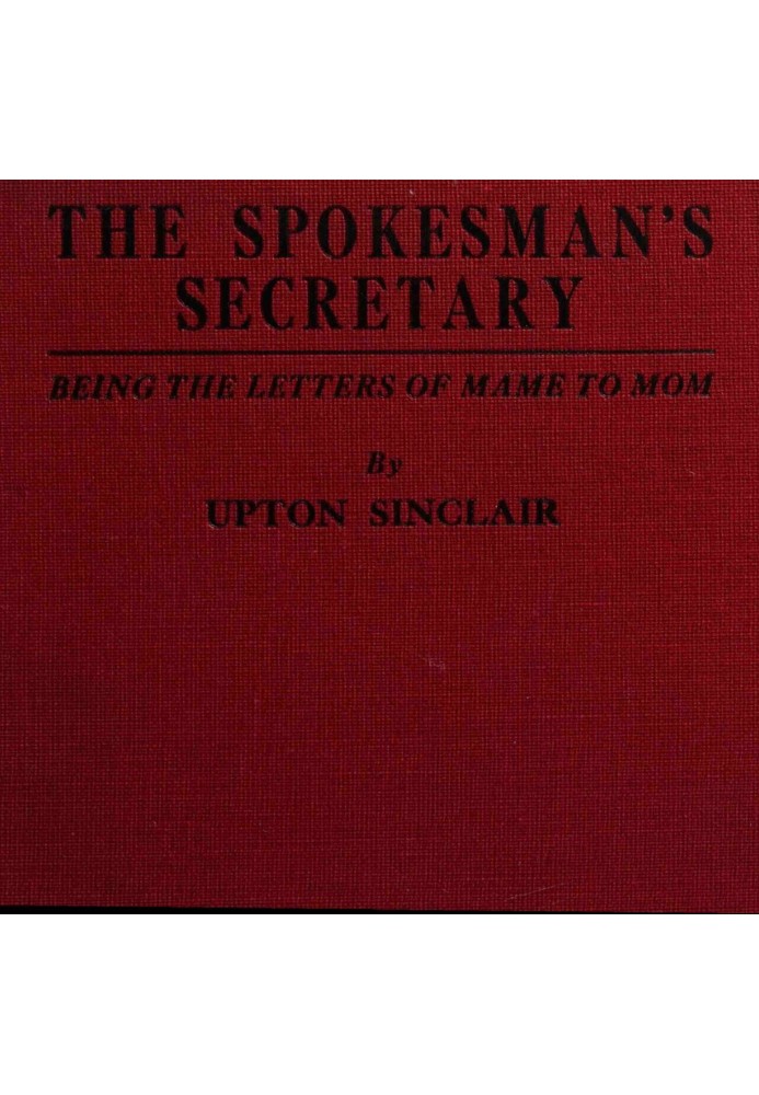 The spokesman's secretary : $b Being the letters of Mame to Mom